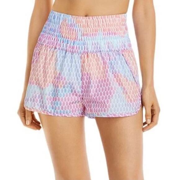 NWOT FP Movement By The Way Home‎ Shorts Rainbow Buti Smocked Waist Sz Small S/P - Picture 1 of 16